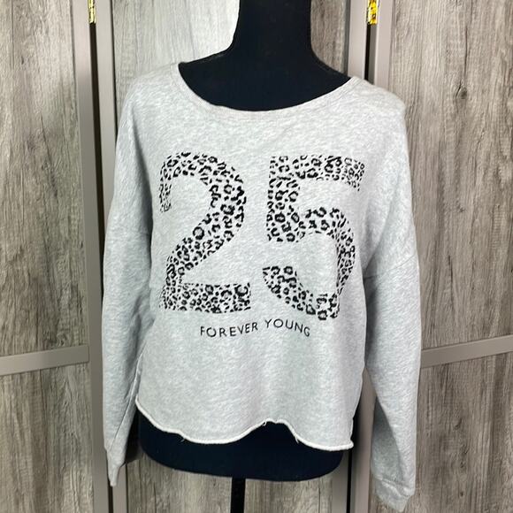 Mango oversized crop l/s sweatshirt women's S - Picture 1 of 10